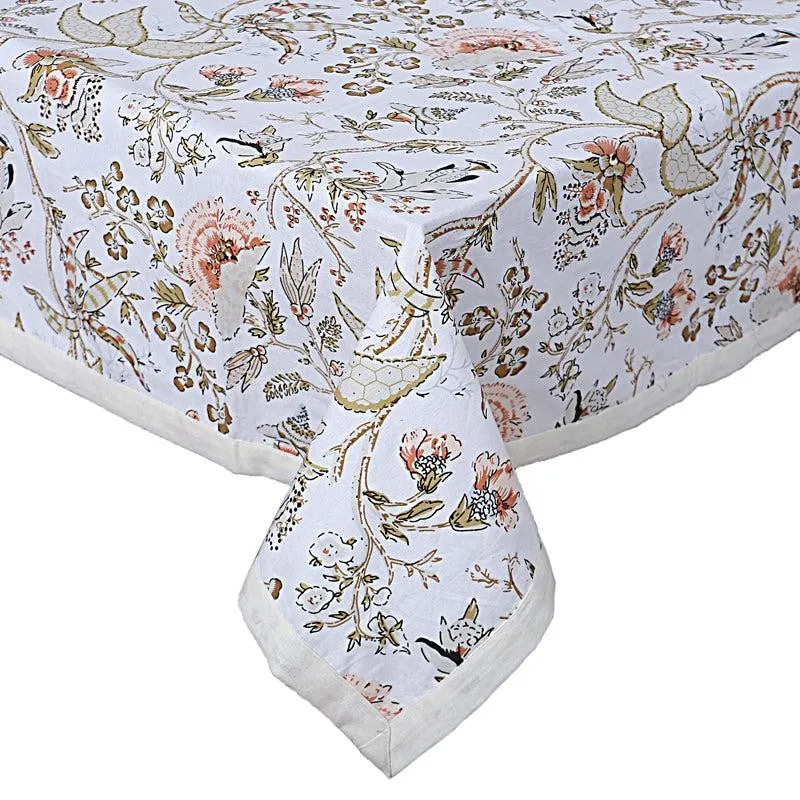 Muhina Rectangular Cotton Table Cover (Grey) - Six Seater media 5