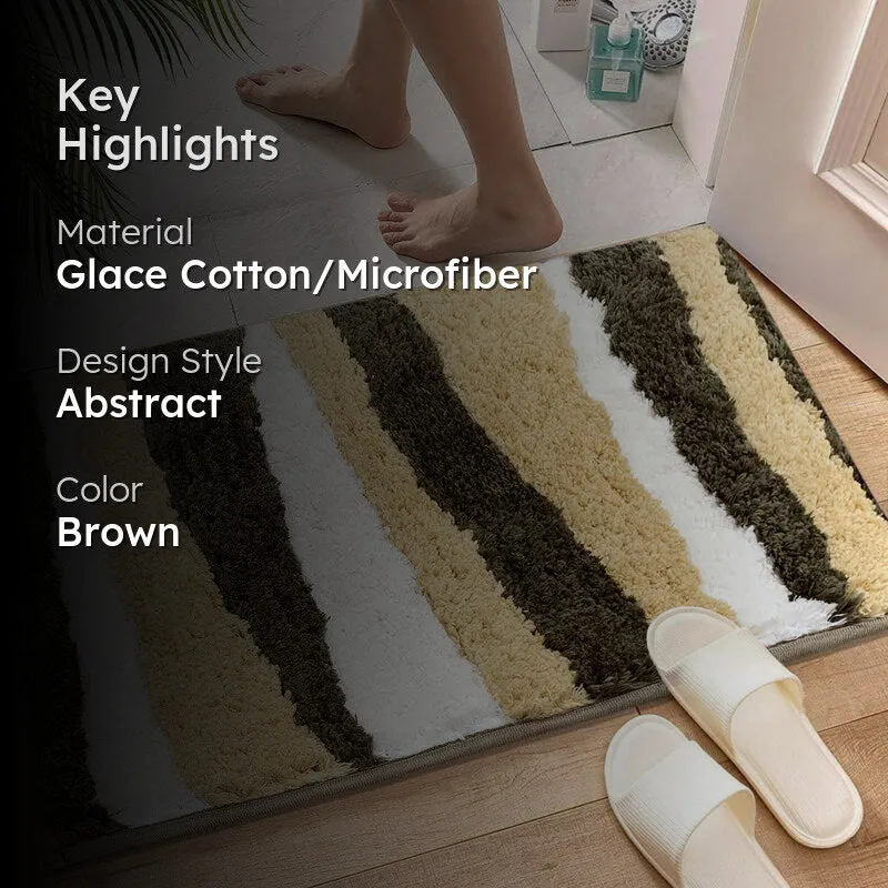 Stripe Steps Microfiber Bath Mat - Gold media 2