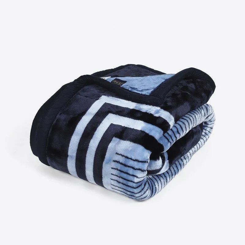 Monte Carlo Midnight Harmony Blanket (Black,Blue) - 895 GSM media 5
