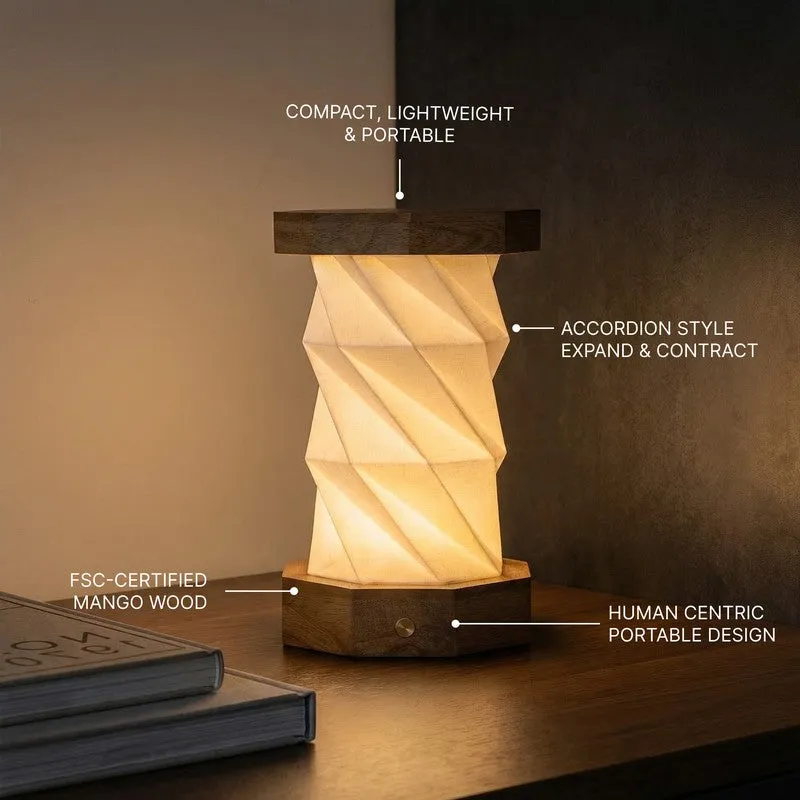 Fig Living Foldplay Cotton Table Lamp - Ivory,Brown media 4