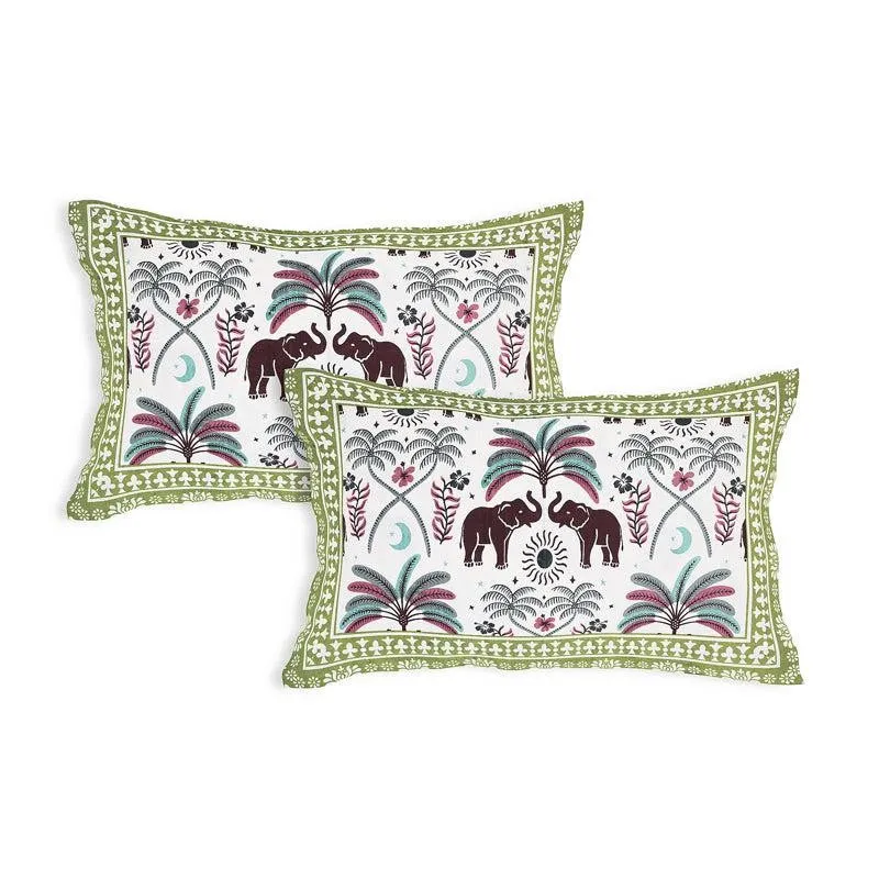 Devesha Ethnic Cotton Bedsheet s(Green) - 144 TC media 4
