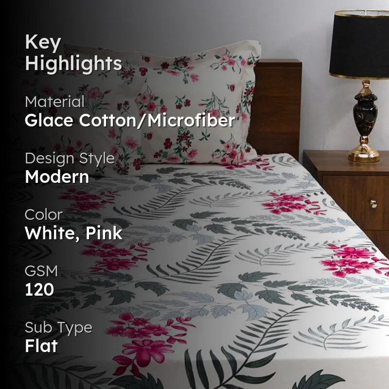 Dhriti Floral Microfiber Bedsheet - 120 GSM media 2