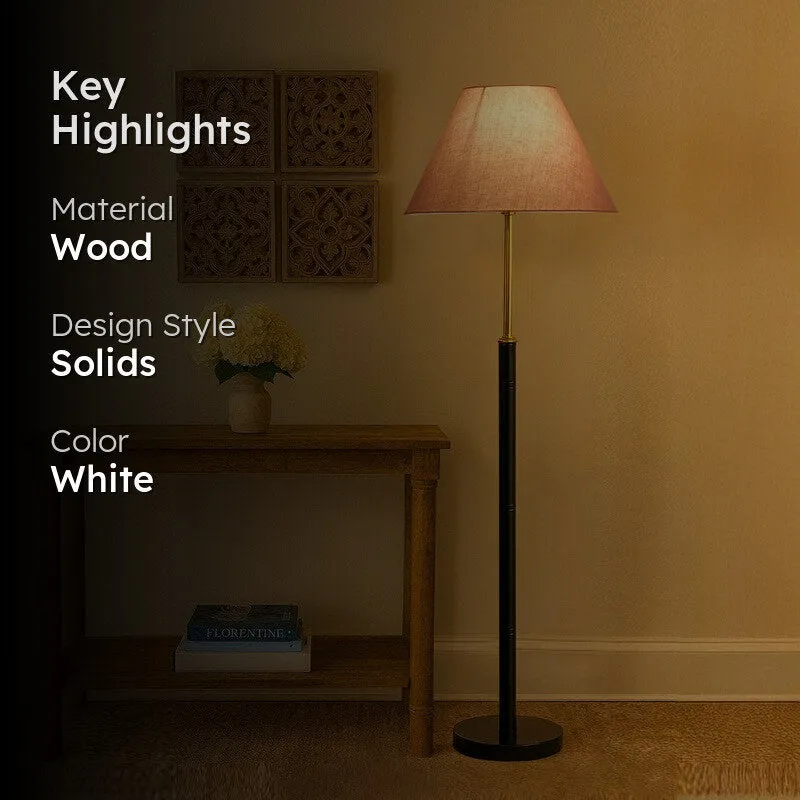 Halo Beam Wooden Floor Lamp - Grey media 2