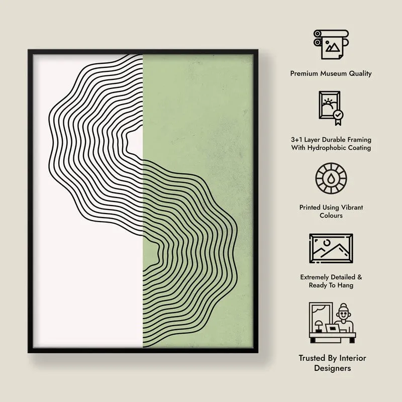 Ondas Green Wall Art - Black Frame media 8