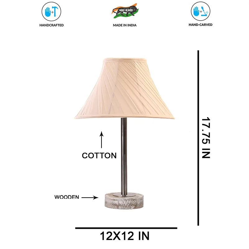 Twistra Rodin Wooden Table Lamp - Ivory,Silver,White media 7