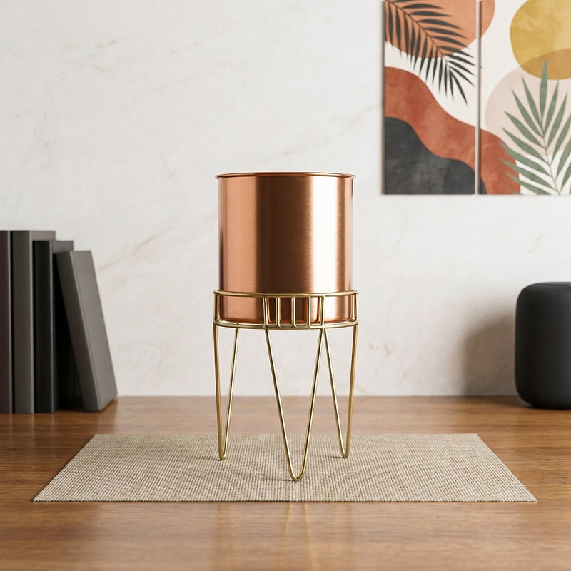 Zenva Stainless Steel Planter - Copper & Gold