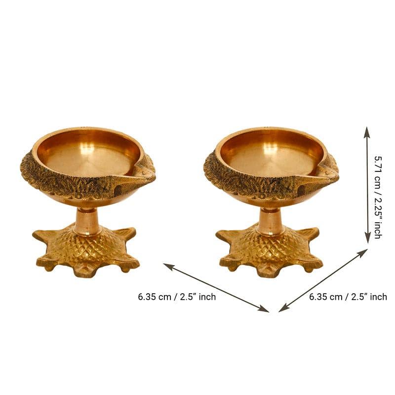 Tortoise Brass Diya - Set Of Two media 4