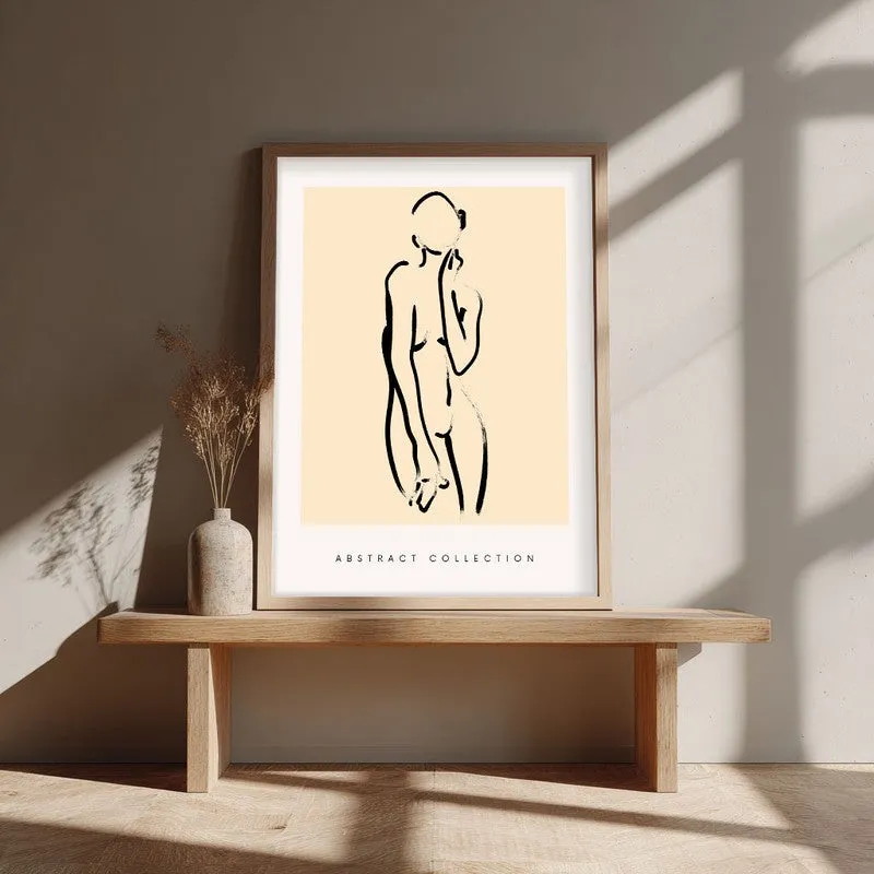 Unrushed Being Canvas Wall Painting With Brown Frame media 4