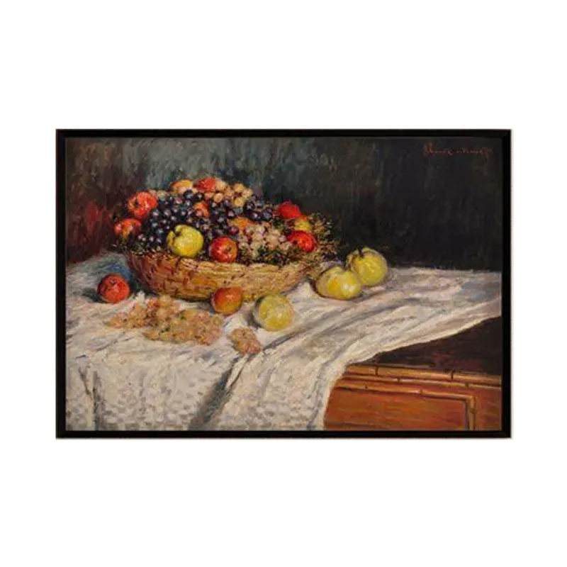 Apples And Grapes 1880 By Claude Monet - Black Frame media 6