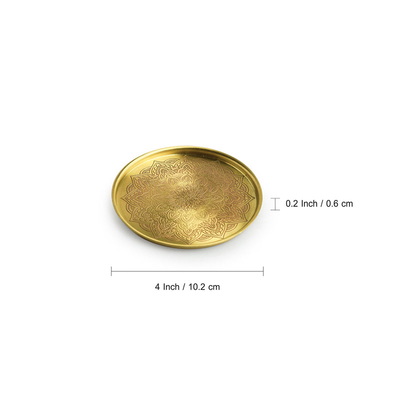 Mandala Mida Hand Etched Brass Coaster - Set Of Two image 5