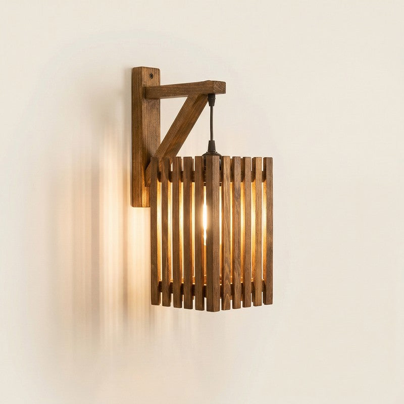 LineCraft Wooden Wall Lamp - Brown media 4
