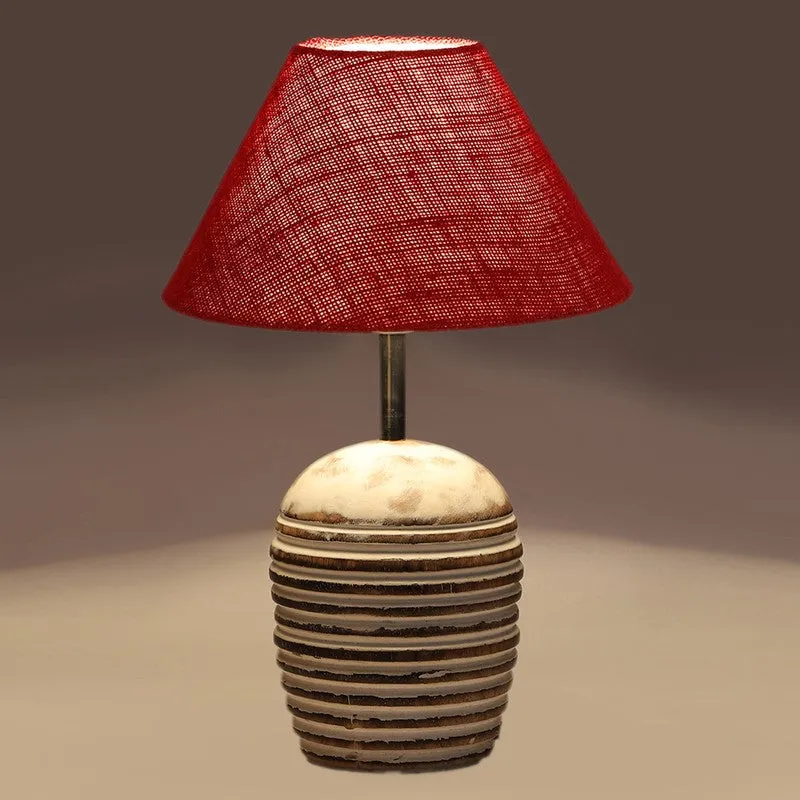 Lumexa Cotton Table Lamp With Wooden Base - Red media 6