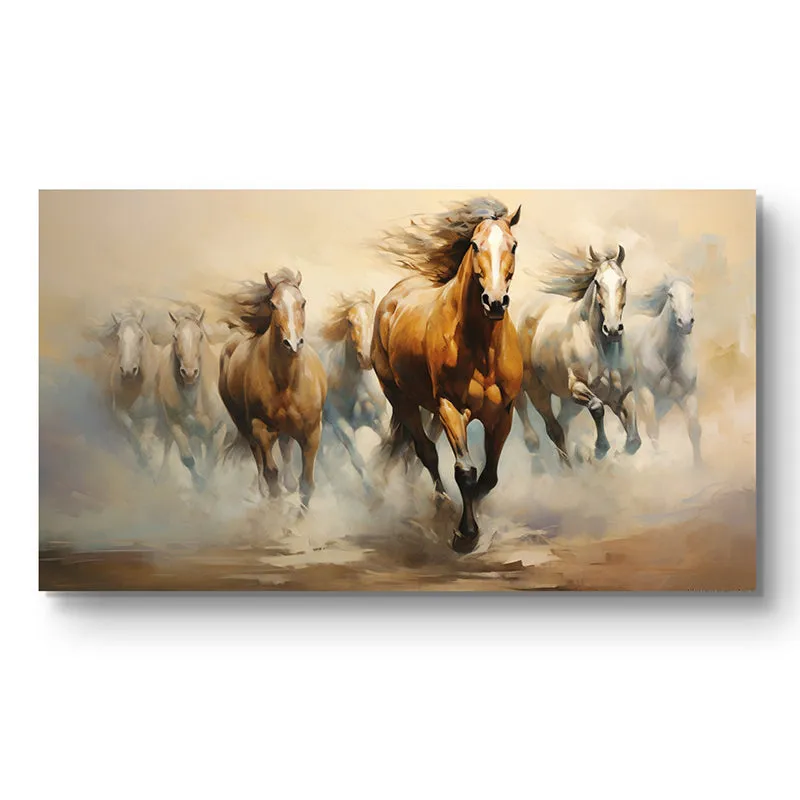 Running Stallions Canvas Wall Painting media 5
