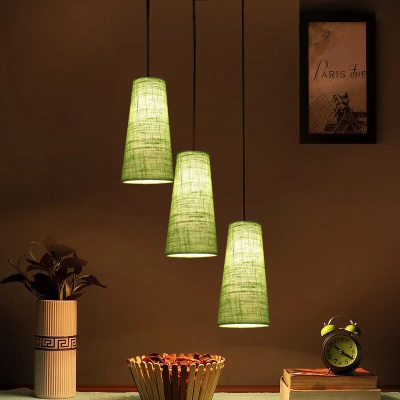 Nordic Neutral Triple Metal Ceiling Lamp - Green media 1
