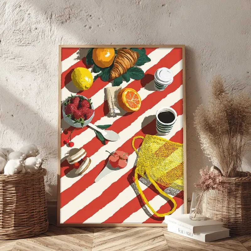 Bruncha Canvas Wall Painting With Brown Frame media 3