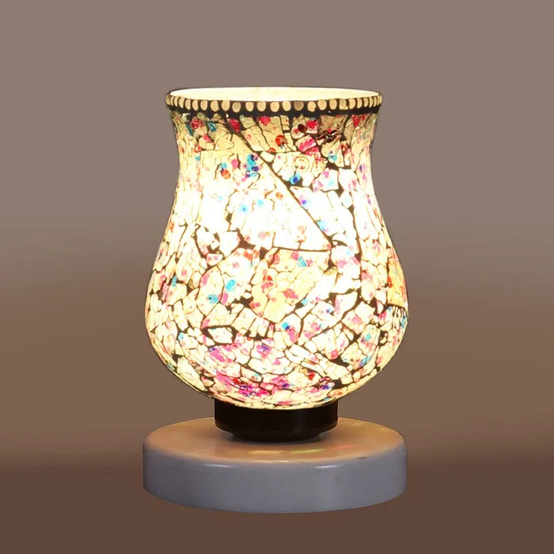 Lumiri Mosaic Glass Table Lamp With Wooden Base - Multicolor media 7