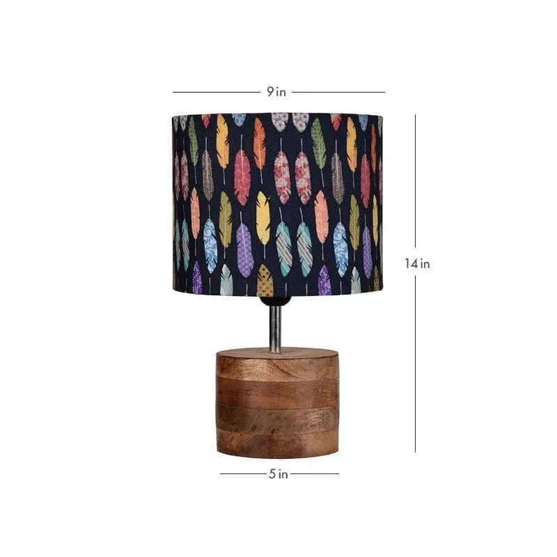 Vivid Feather Log Stand Fabric Table Lamp - Multicolor media 5