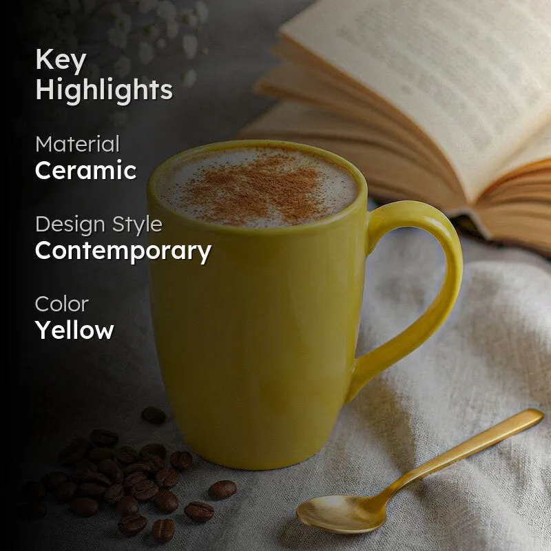 Kopi Ceramic Coffee Mug (Yellow) - 350 mL media 2