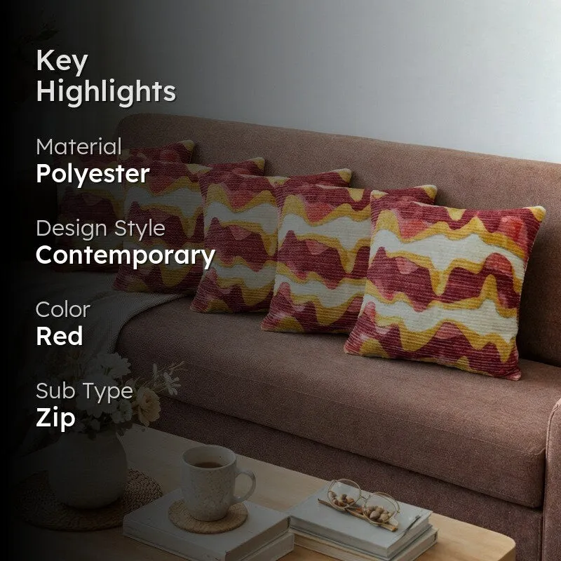 RythmFlow Cushion Cover (Maroon) - Set Of Five media 2