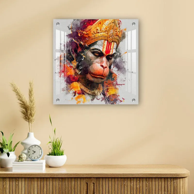 Lord Hanuman Sacred Face Acrylic Wall Art media 4