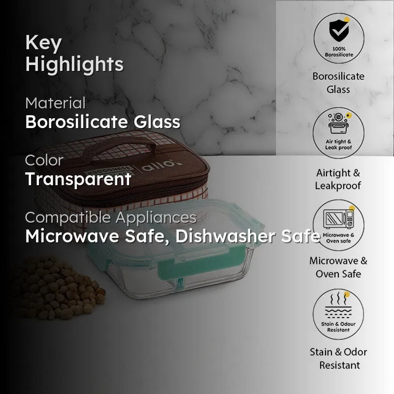 Casper Lunchbox With Chcekered Bag  - 1000 ML media 2