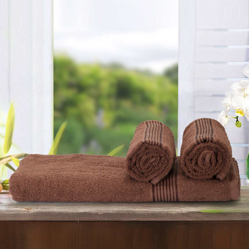 Nuage Cotton Towel Set (Brown ) - Set Of Three media 3