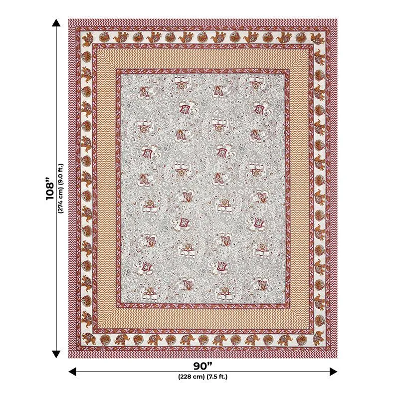 Yantra Ethnic Cotton Bedsheet (Grey) - 180 TC media 4