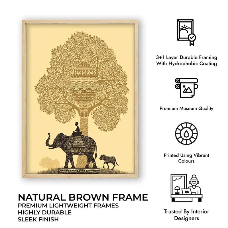Kalpana Canvas Wall Painting With Brown Frame media 11