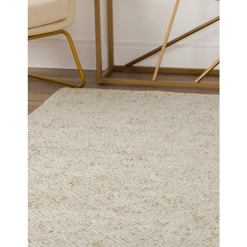 Timeless Textures Hand Tufted Wool Rug - Olive & White media 3