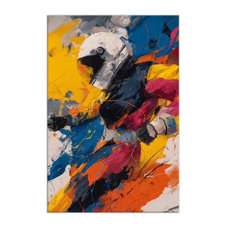Motion Blaze Abstract Rider Canvas Wall Art media 3