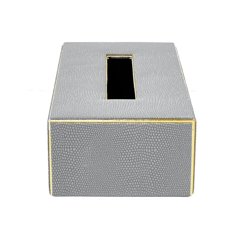 Tisquo Edge Faux Leather Tissue Box - Grey media 4
