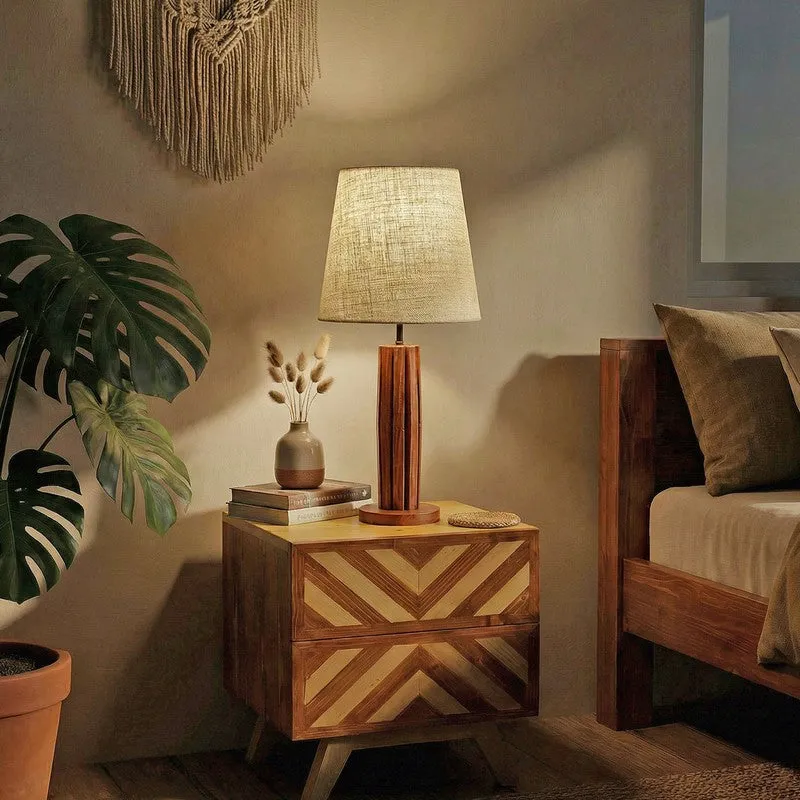 Neutral Nest Wooden Table Lamp media 1