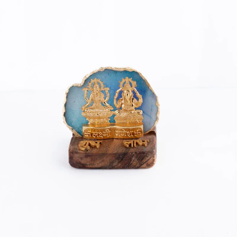 Divine Laxmi Ganesha Agate Festive Gift Box - Turquoise media 5