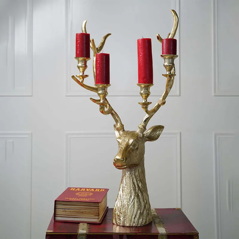 Stag Shine Candle Holder - Gold media 1