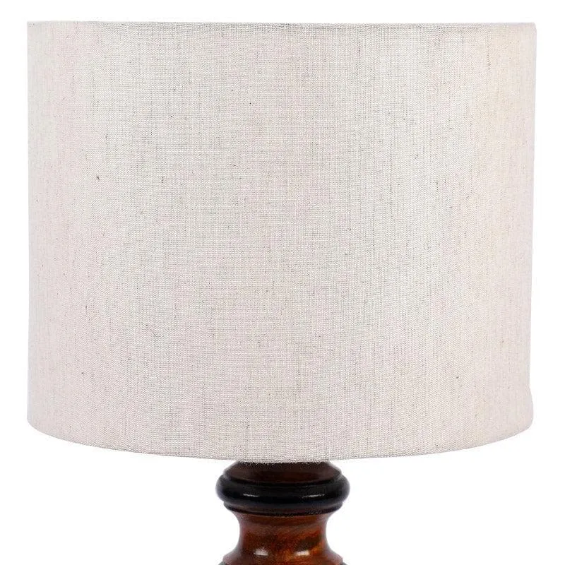 Urbane Rene Fabric Table Lamp - White,Brown media 5