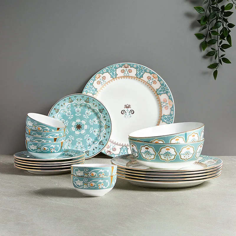 India Circus Rococo Bone China Dinner Set - 20 Piece Set media 1