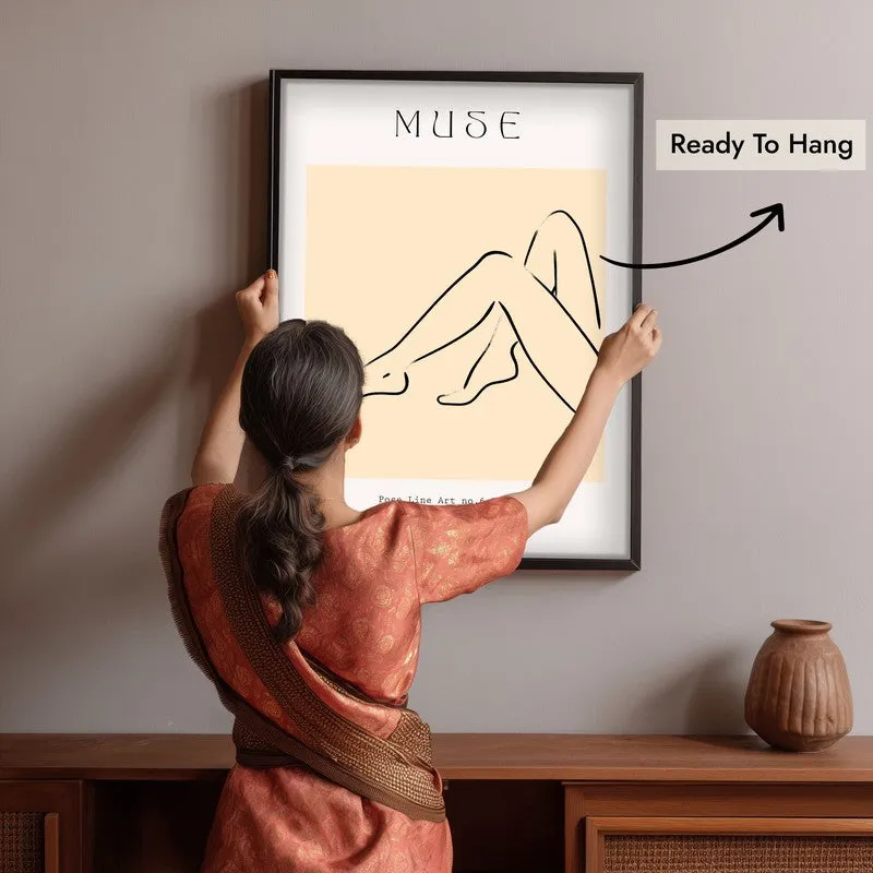Calm Contour Canvas Wall Painting With Black Frame media 6