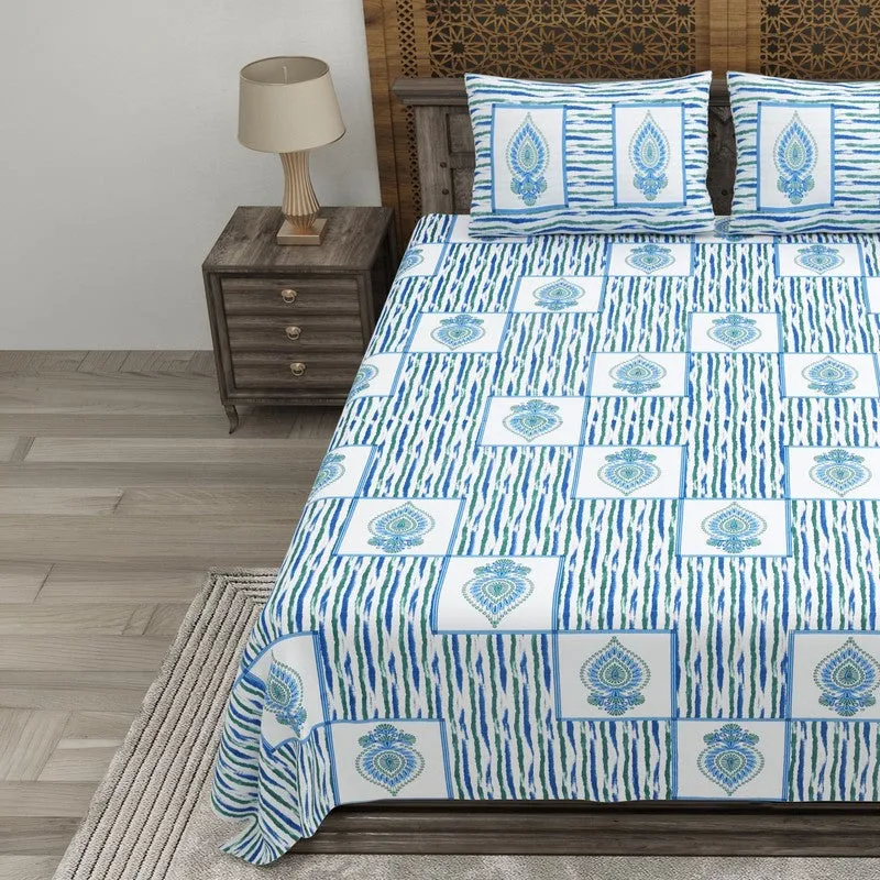 Desior Cotton Bedsheet (Blue) - 240 TC media 3