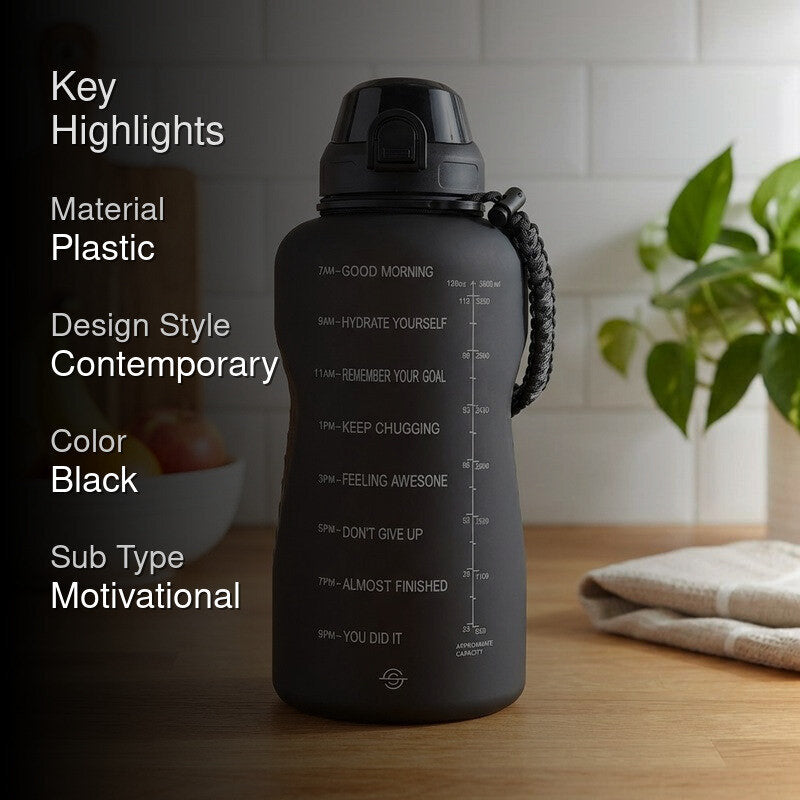 Solara Siply Plastic Water Bottle (3800 mL) - Black media 2