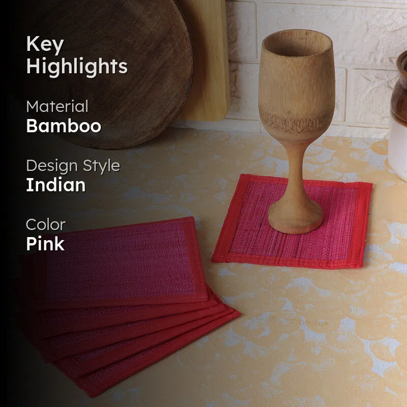 Woodland Nest Bamboo Coaster (Pink) - Set Of Four media 2