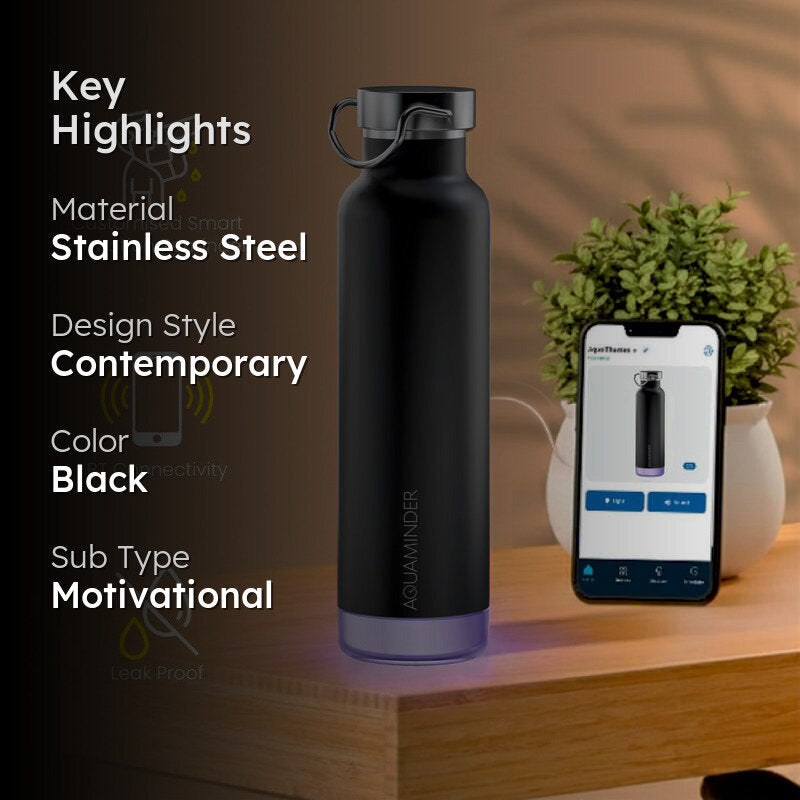 Hot & Cold Mate Smart Water Bottle - Black (600 mL) media 2