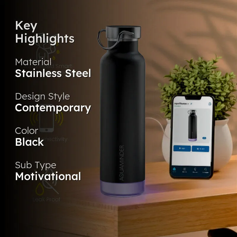 Hot & Cold Mate Smart Water Bottle - Black (600 mL) media 2