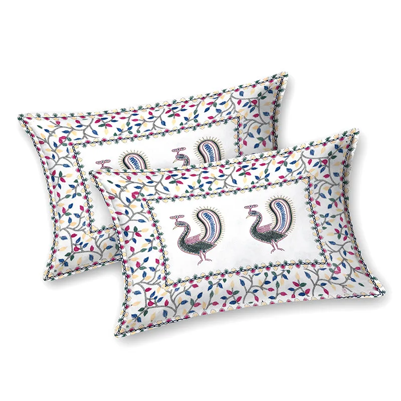 Aanchal Ethnic Cotton Bedsheet (Blue) - 180 TC media 7