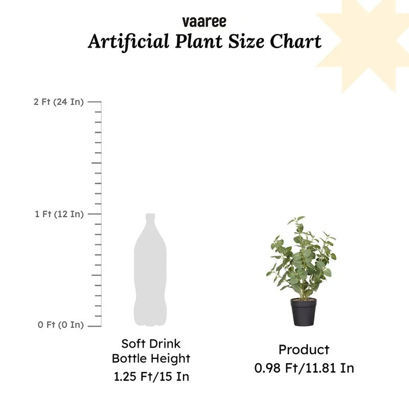 Artificial Potho Plant With Black Fiber Pot (Green) - 1 Feet media 7
