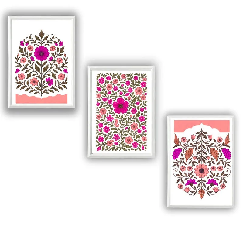 Indigo Petalcraft Paper Wall Painting With Frame - White media 3