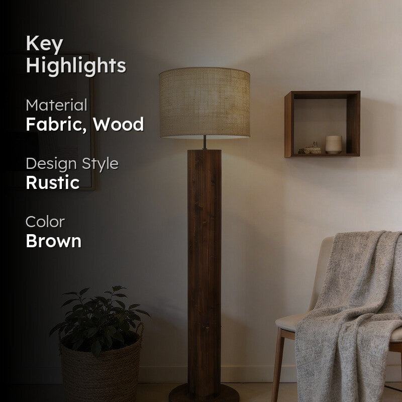 Yvette Rustic Wooden Floor Lamp media 2