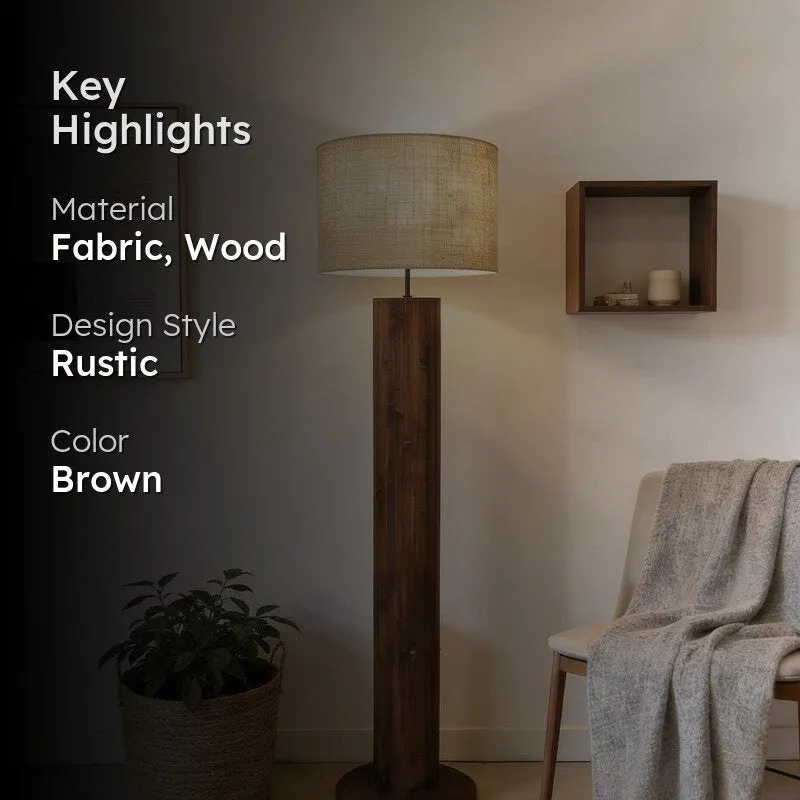 Yvette Rustic Wooden Floor Lamp media 2