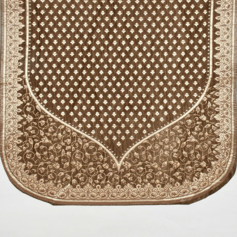 Petite Leaves Chenille Sofa Cover - Light Brown media 7