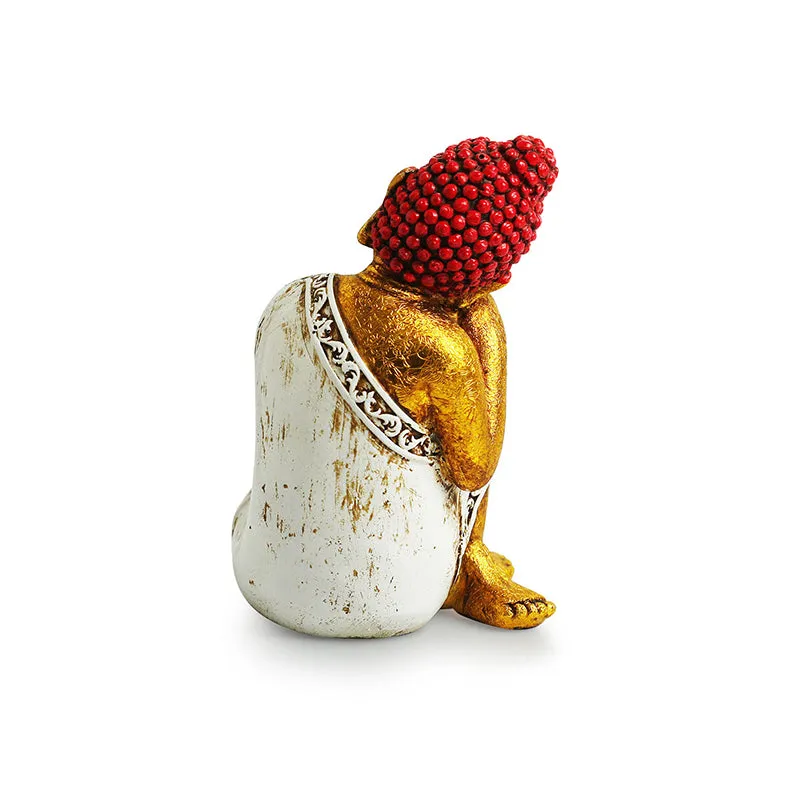 Buddha In Thought Resin Idol media 4