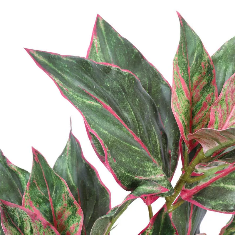 Artificial Realistic Dieffenbachia With Black Plastic Pot - Green media 4